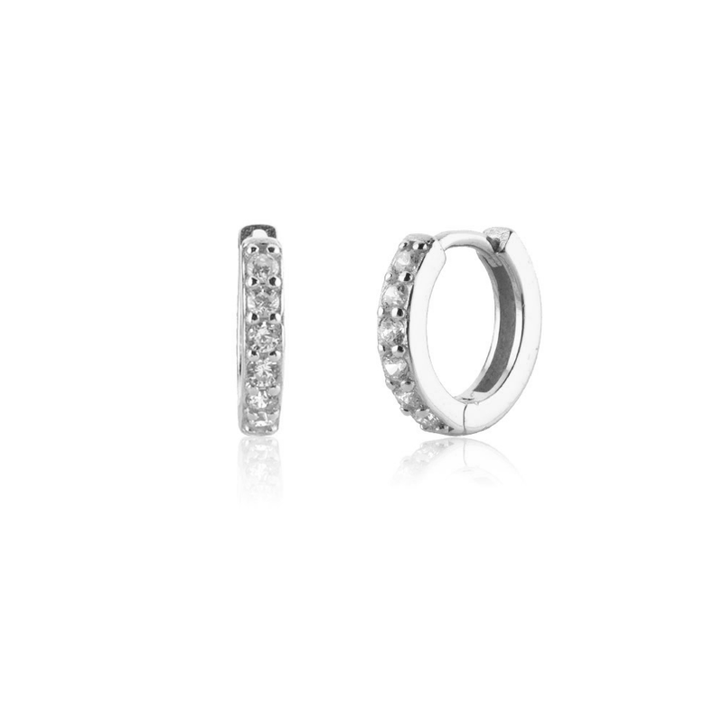 Sparkling Pavé Earrings - Lumina-6mm-Silver-State of Style