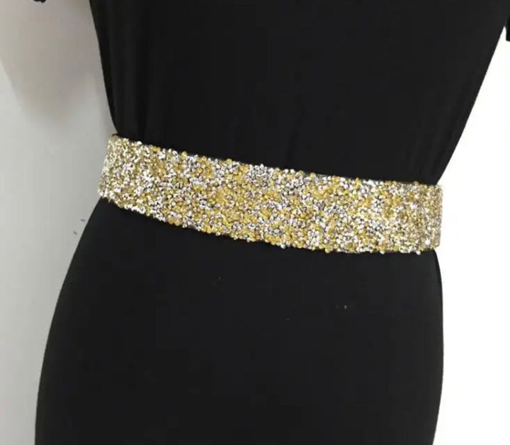 Sparkling Plus-Size Corset Belt-Gold-State of Style