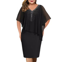 Sparkling Plus-Size Summer Soirée Dress-Black-2XL-State of Style