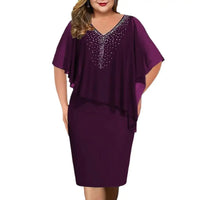 Sparkling Plus-Size Summer Soirée Dress-Purple-2XL-State of Style