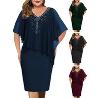 Sparkling Plus-Size Summer Soirée Dress-Wine Red-2XL-State of Style