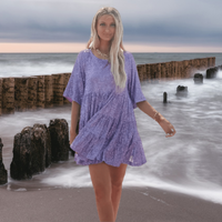 Sparkling sequin party dress – Luna-Purple-S-State of Style