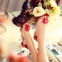 Sparkling wedge sandals – Sofia-Red-3-State of Style