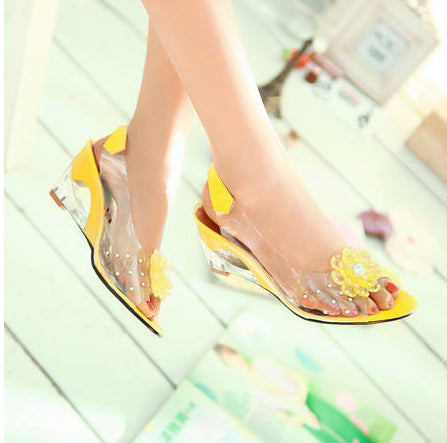 Sparkling wedge sandals – Sofia-Yellow-3-State of Style