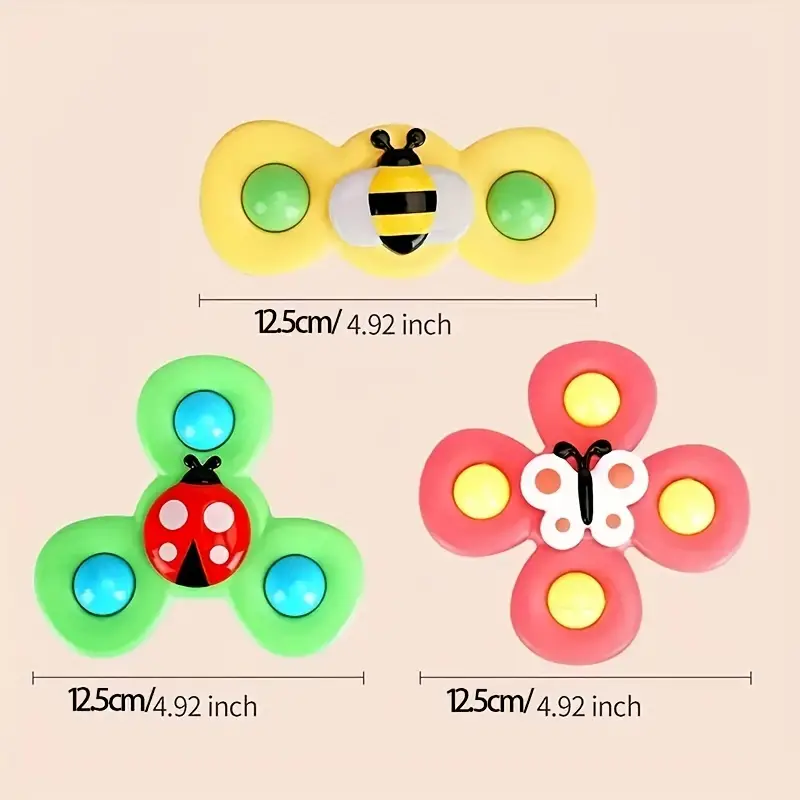 SpinFun Suction Cup Spinner Toy Set – 3 Pieces-State of Style