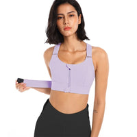 Sports bra with zip & back support – buy 1, get 1 free – Livia-Light violet-S-State of Style