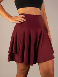 Sporty & Functional Women's Tennis Skirt with Shorts and Pockets – Maja-Dark red-S-State of Style