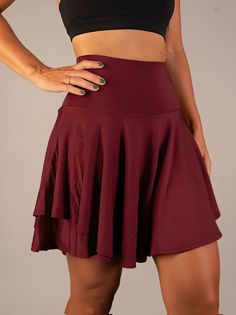 Sporty & Functional Women's Tennis Skirt with Shorts and Pockets – Maja-Dark red-S-State of Style