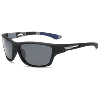Sporty men's sunglasses with polarized lenses & UV400 protection – Vayron-Black-State of Style
