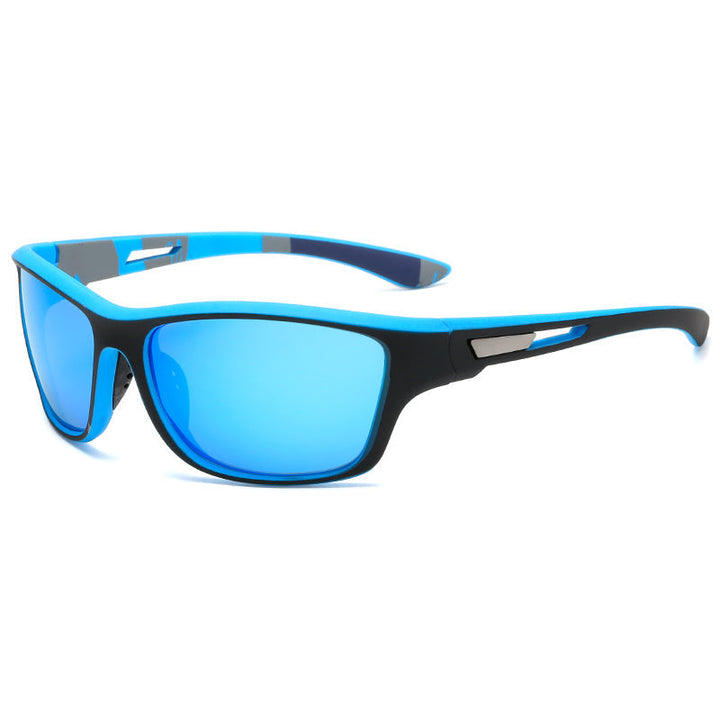 Sporty men's sunglasses with polarized lenses & UV400 protection – Vayron-Blue-State of Style