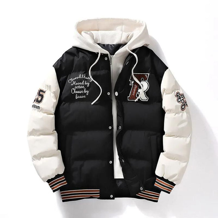 Sporty Men's Winter Jacket with Hood - Ragnar-Black-M-State of Style