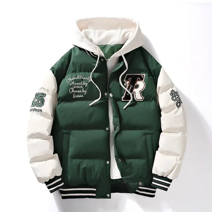 Sporty Men's Winter Jacket with Hood - Ragnar-Green-M-State of Style