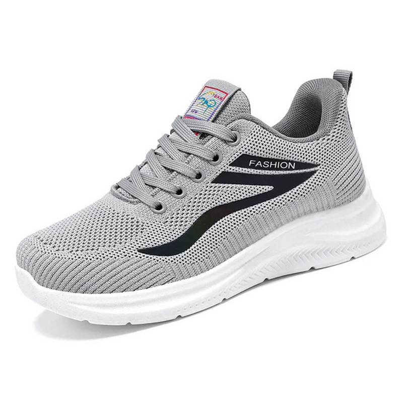 Sporty Orthopedic Women's Walking Shoes - FitWalk-5-Grey-State of Style