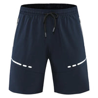 Sporty & Stylish Slim-Fit Training Shorts with Zipper Pockets - Kian-Navy blue-S-State of Style