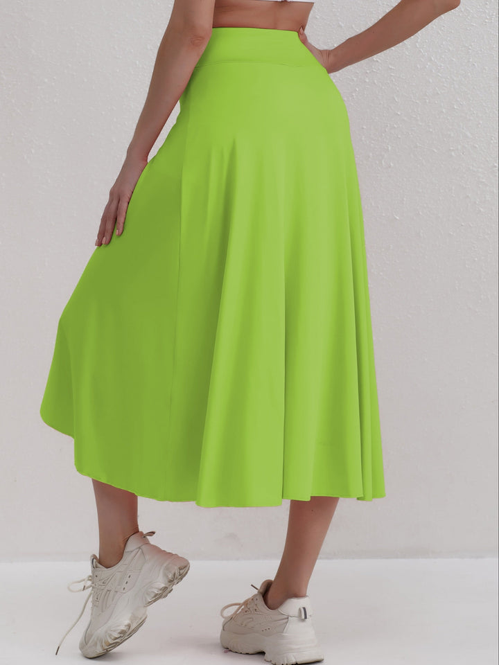 Sporty women's skirt with a high waistband & asymmetric cut – Alexia-Coral-S-State of Style