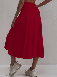 Sporty women's skirt with a high waistband & asymmetric cut – Alexia-Coral-S-State of Style