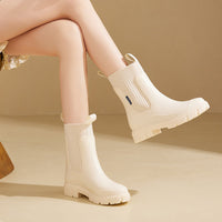 Women's waterproof rain boots with a thick tread sole – Arvella