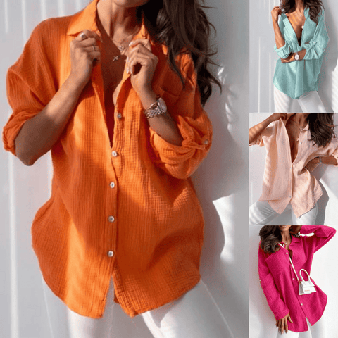 Spring & Summer Breeze Blouse-Orange-S-State of Style