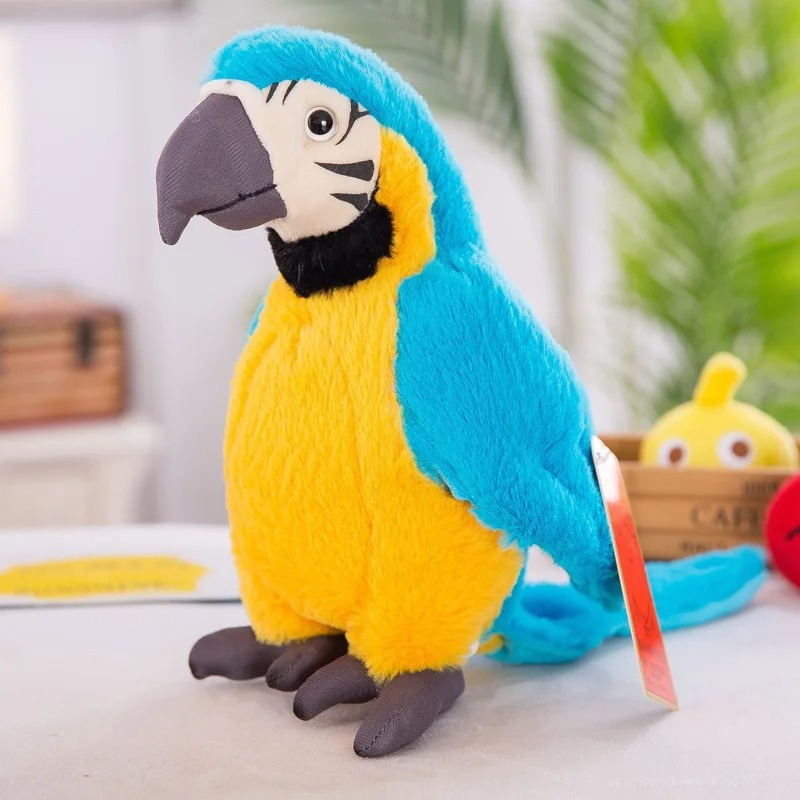 Squawkie the Chatty Parrot Plush Toy-Blue-State of Style