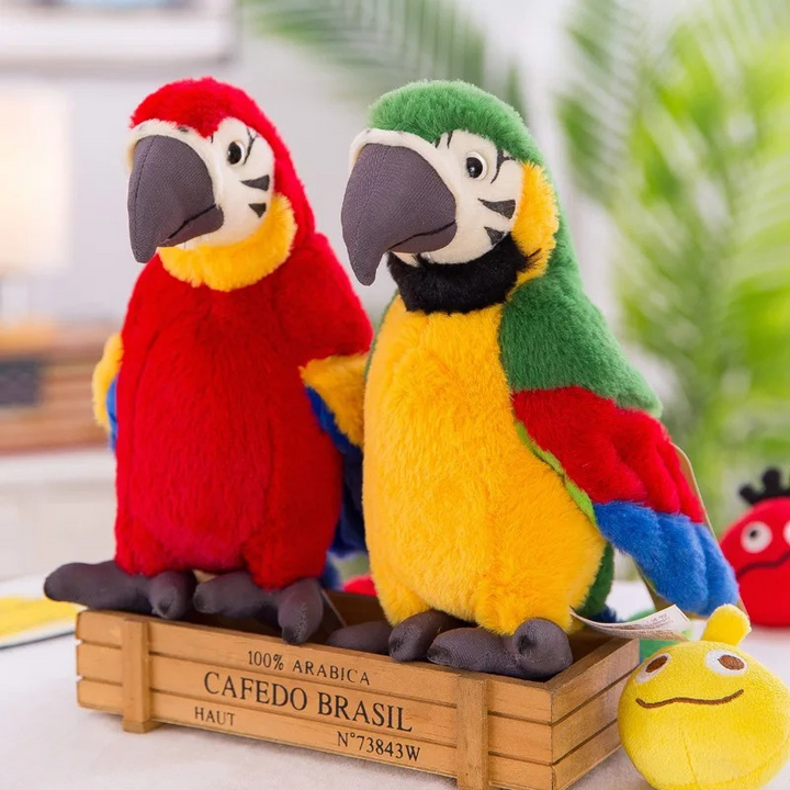 Squawkie the Chatty Parrot Plush Toy-Red-State of Style