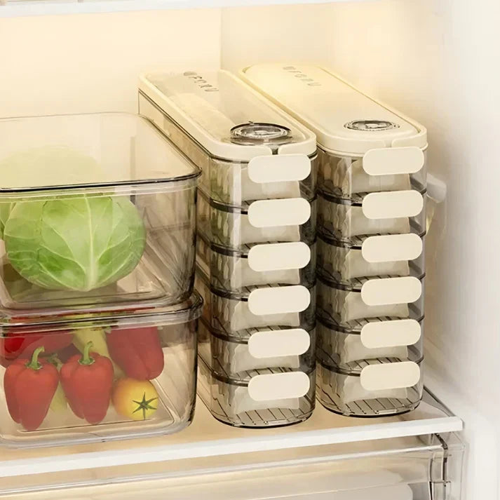 Stackable Storage Box with Lid - FridgeStack-White-State of Style