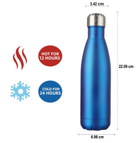 Stainless Steel Insulated Bottle – Leakproof & Travel-Friendly Water Bottle-Blue-350 ml-State of Style