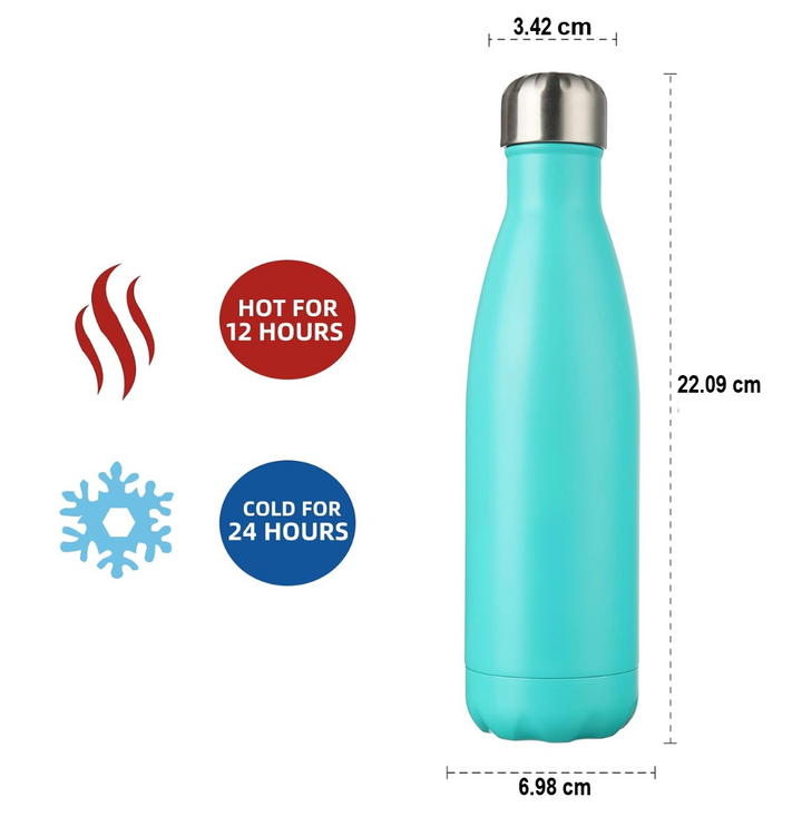 Stainless Steel Insulated Bottle – Leakproof & Travel-Friendly Water Bottle-Blue-350 ml-State of Style