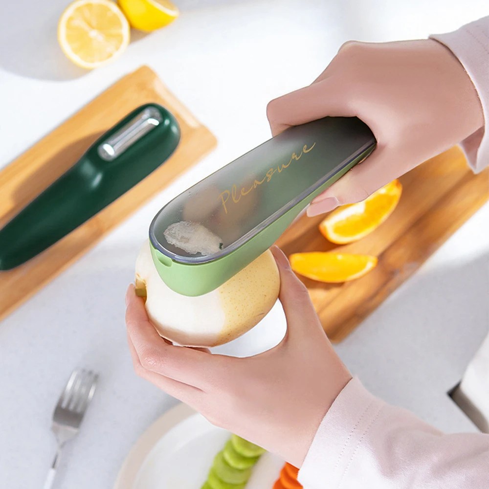 Stainless Steel Vegetable Peeler with Container - PeelPro-Dark Green-State of Style