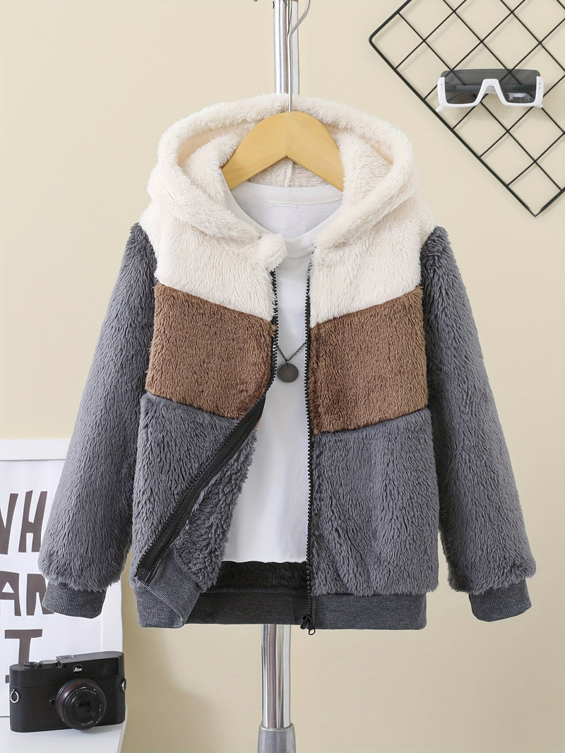Stay Warm in Style – Zafie Fleece Zip Hoodie for Kids-Dark brown-3-4Y-State of Style