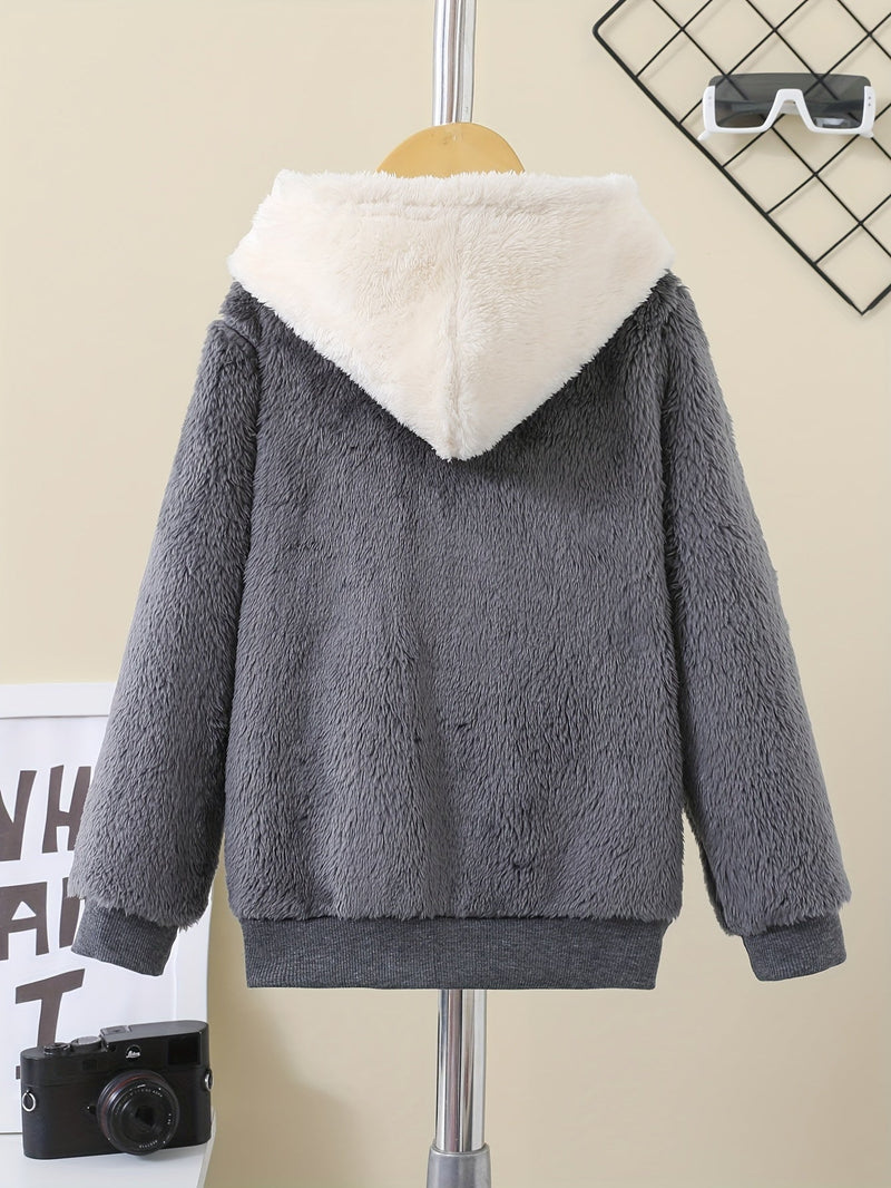 Stay Warm in Style – Zafie Fleece Zip Hoodie for Kids-White-3-4Y-State of Style