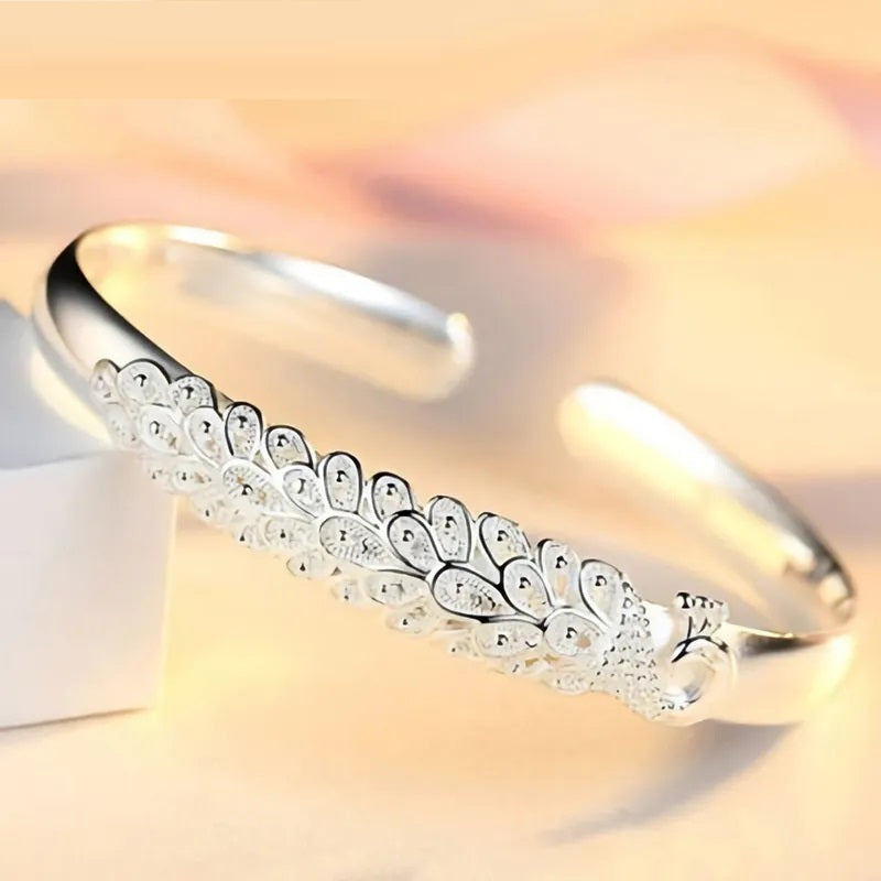 Sterling Silver Peacock Charm Bracelet-State of Style