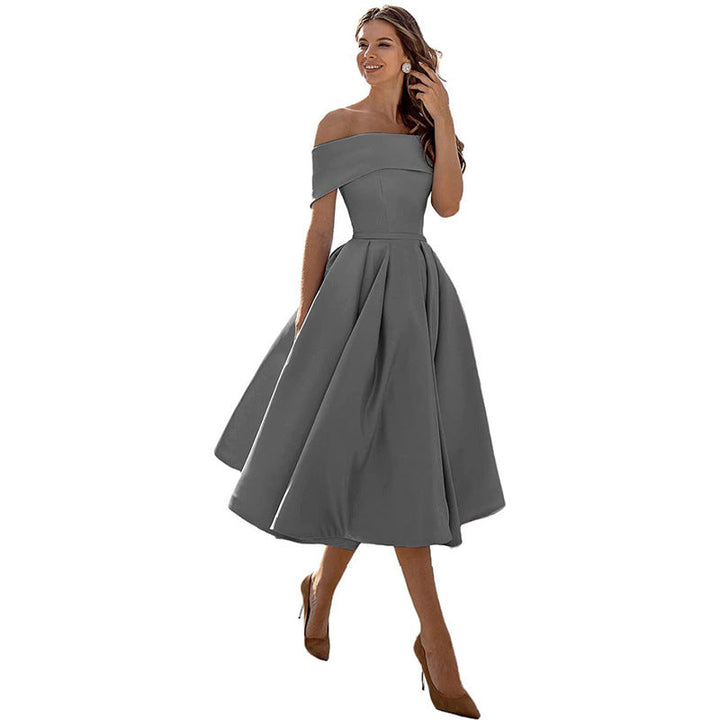 Strapless & Figure-hugging Satin Party Dress for Women – Mirella-Gray-S-State of Style