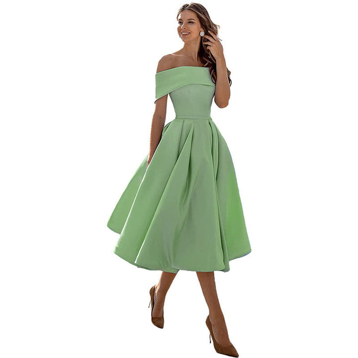 Strapless & Figure-hugging Satin Party Dress for Women – Mirella-Green-S-State of Style