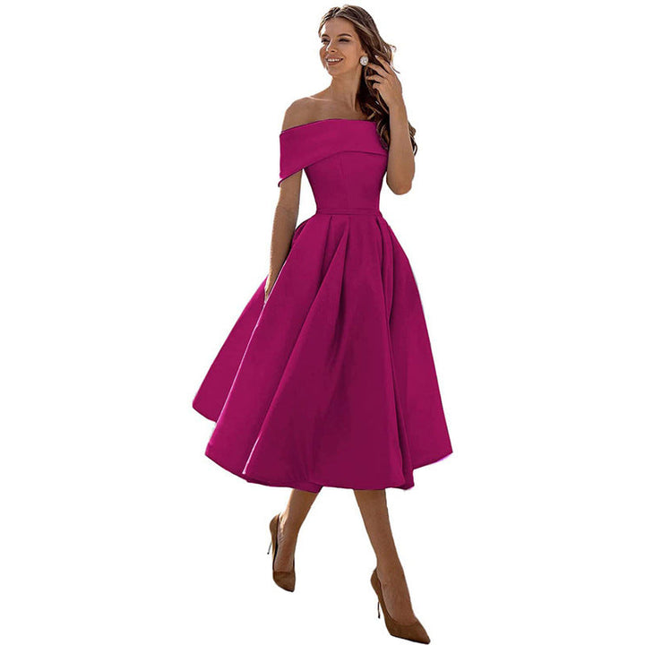Strapless & Figure-hugging Satin Party Dress for Women – Mirella-Rose Red-S-State of Style
