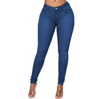 Stretch Velvet Skinny Jeans in Plus Size-Deep Blue-XS-State of Style