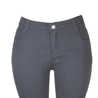 Stretch Velvet Skinny Jeans in Plus Size-Grey-XS-State of Style