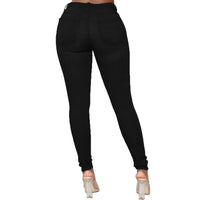 Stretch Velvet Skinny Jeans in Plus Size-Grey-XS-State of Style