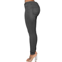 Stretch Velvet Skinny Jeans in Plus Size-Grey-XS-State of Style