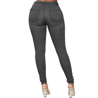 Stretch Velvet Skinny Jeans in Plus Size-Grey-XS-State of Style