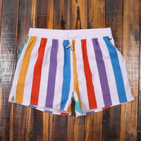 Striped men's shorts with elastic waistband – Matteo-Rainbow-S-State of Style