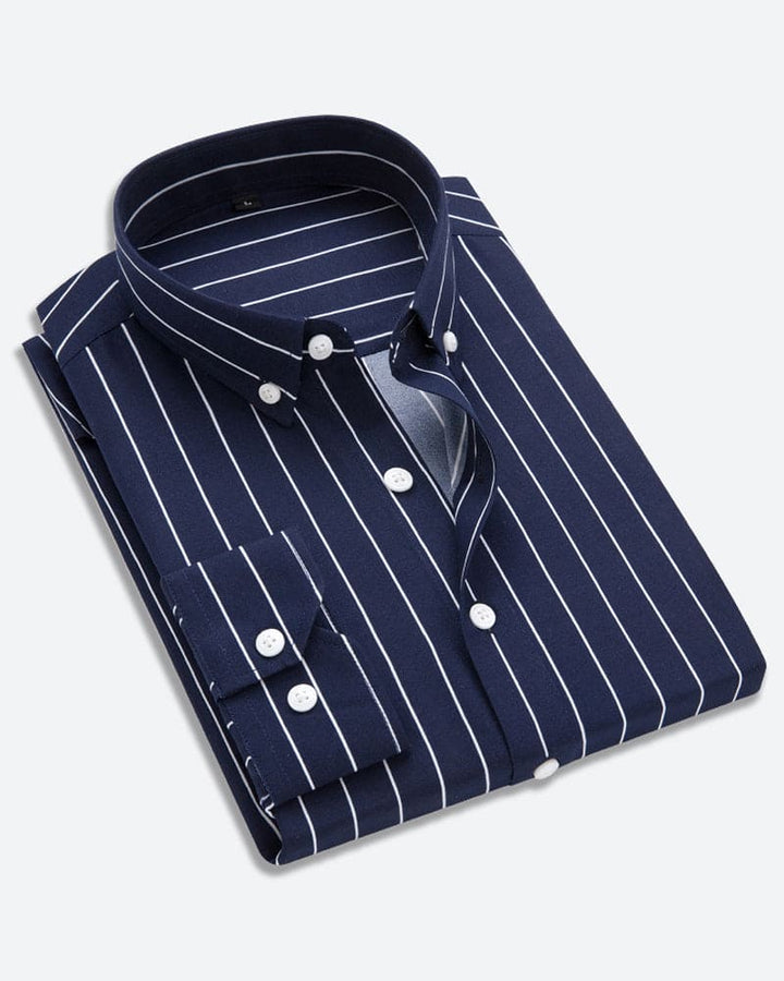 Striped Shirt for Men - Matteo-Navy Blue-M-State of Style