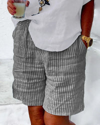 Striped summer shorts for women – Léonie-Gray-S-State of Style