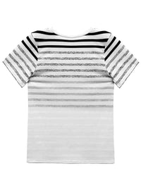 Striped women's T-shirt with round neckline & gradient – Melia-Light pink-S-State of Style