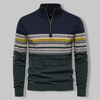Striped Zip Sweater - SummitZip-Dark Navy-S-State of Style