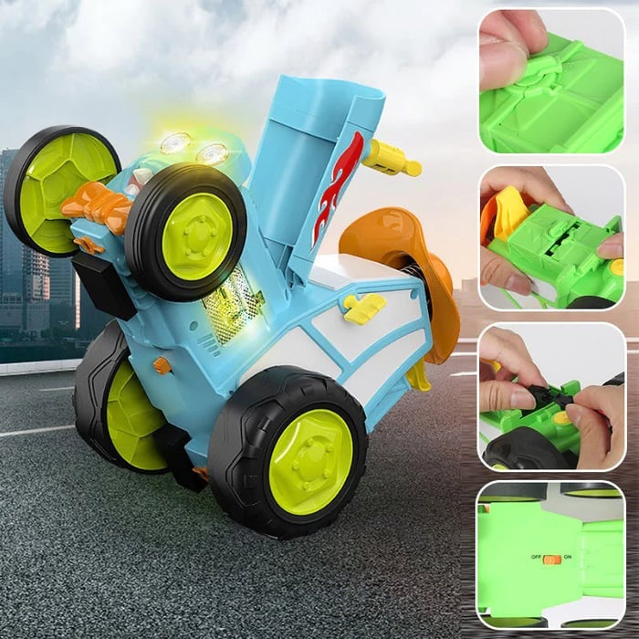 Stunt car with Light & Music – SpinRacer-Red-State of Style