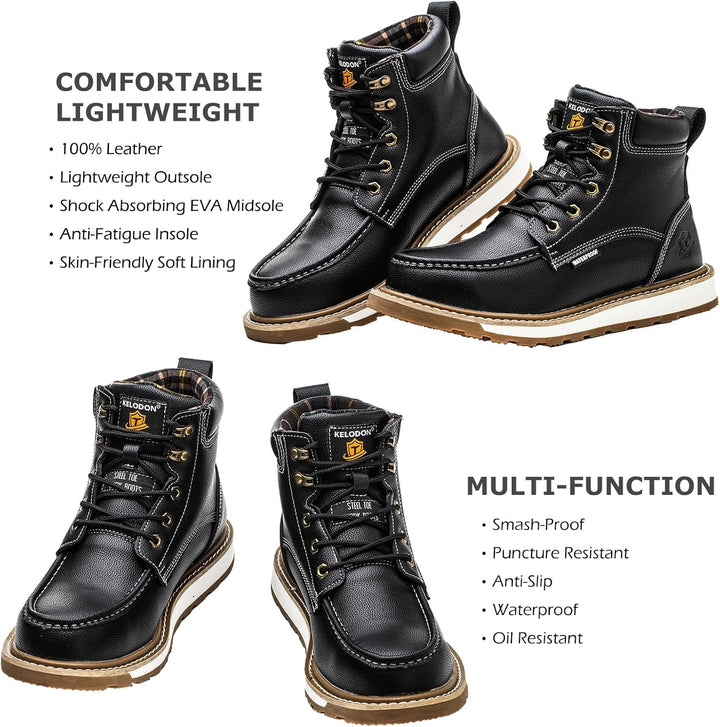 Sturdy Waterproof Work Boots for Men - Timothy-Black-6-State of Style