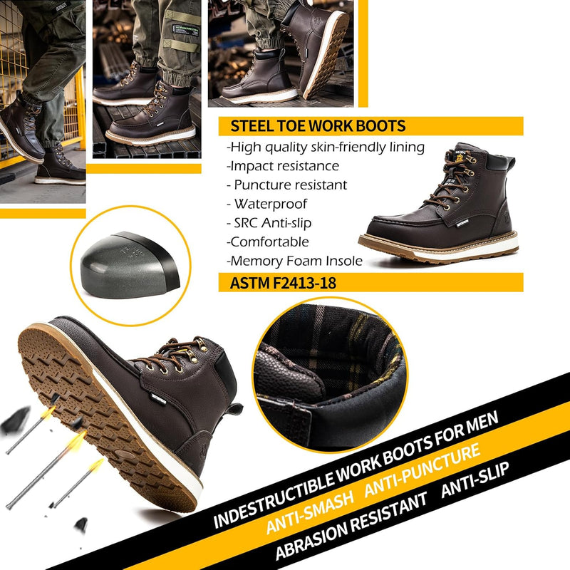 Sturdy Waterproof Work Boots for Men - Timothy-Black-6-State of Style