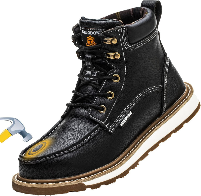 Sturdy Waterproof Work Boots for Men - Timothy-Black-6-State of Style