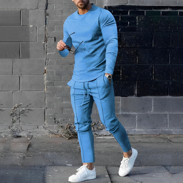 Stylish 2-piece Men's Outfit - UrbanEase-Blue-S-State of Style