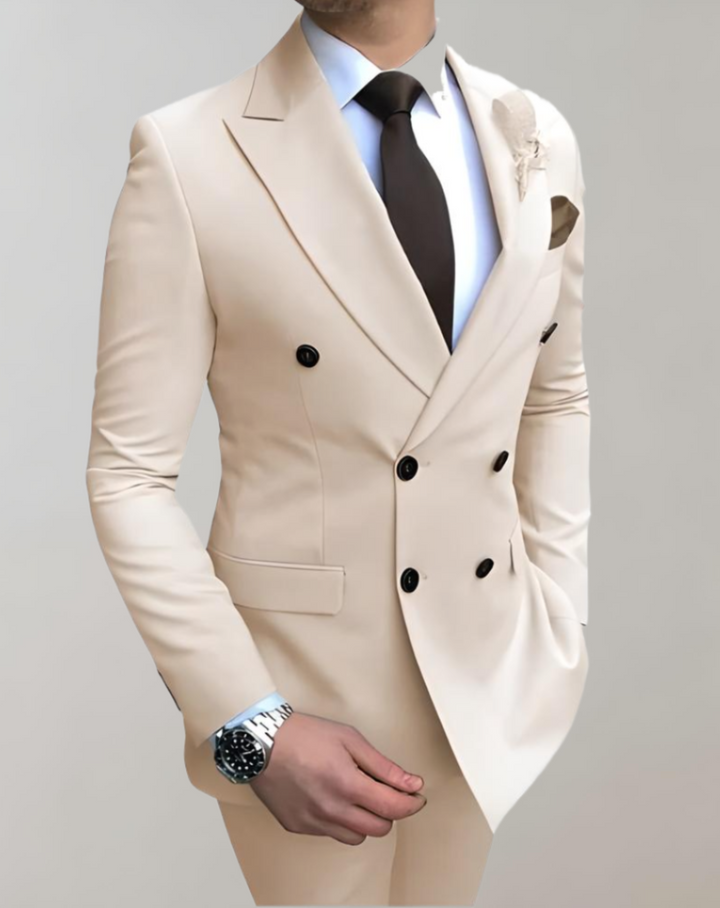 Stylish 2-Piece Men's Suit - Leon-Beige-S-State of Style